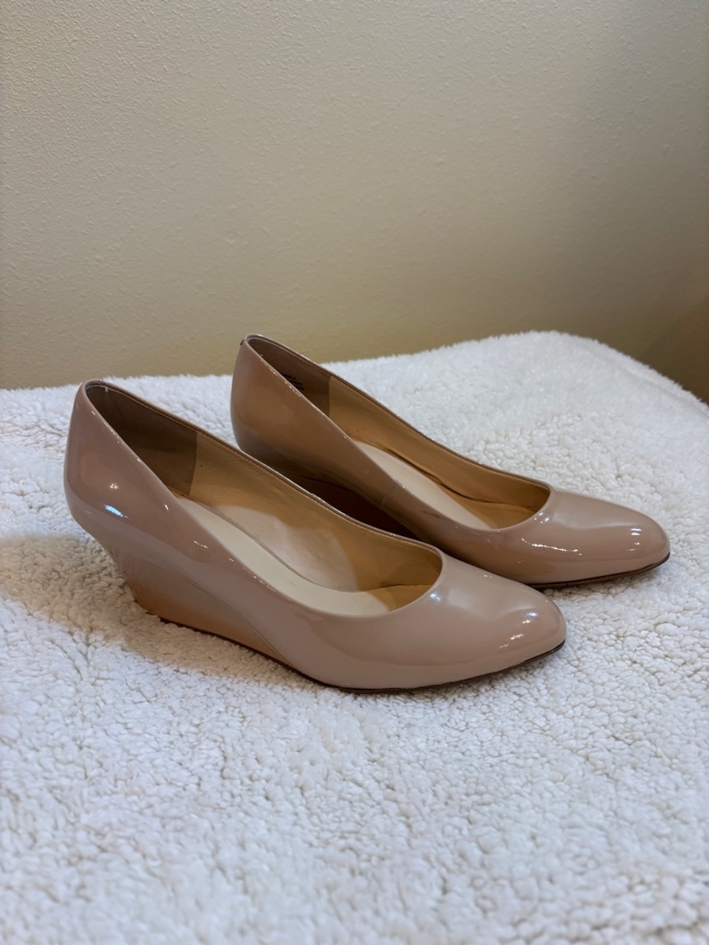 Nine West Nude Patent Leather Pumps